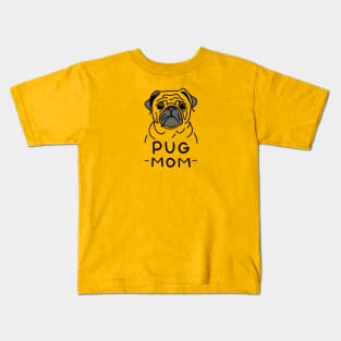 Cute Pug Mom Illustration Kids T-Shirt